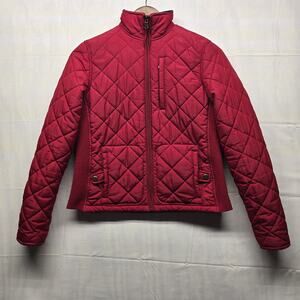Lauren Ralph Lauren Zip Up Jacket Womens Long Sleeve Red Quilted Puff SZ PS